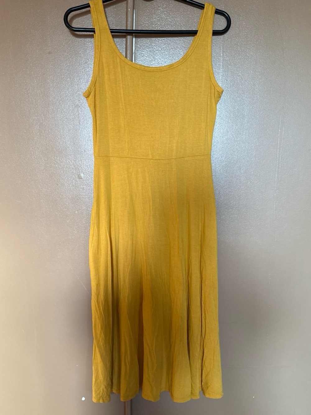 Olivia Rae Sleeveless Mustard Yellow Midi Dress